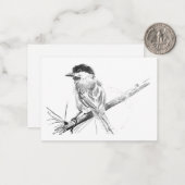 黒いキャップの《鳥》アメリカゴガラ空白のノートカード ノートカード (正面/裏面インサイチュ)