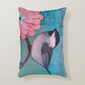 黒いキャップの《鳥》アメリカゴガラ アクセントクッション (正面(垂直))