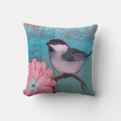 黒いキャップの《鳥》アメリカゴガラ クッション (正面)