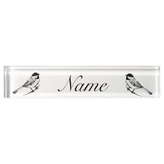 黒いキャップを持つ《鳥》アメリカゴガラThunder_Cove デスクネームプレート (正面)