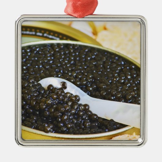 黒いキャビアと小さじ1杯の真珠 メタルオーナメント (正面)