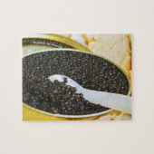 黒いキャビアと真珠の母親のスプーン ジグソーパズル (横)