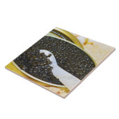 黒いキャビアと真珠の母親のスプーン タイル (側面)