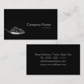 黒いキャビアのスプーンの贅沢な食糧カード 名刺 (正面/裏面)