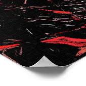 黒いキャンバスに赤いスプラッシュ、絵を描抽象芸術アート ポスター (角)