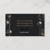 黒いキラキラ金ゴールドバルーン名刺 名刺 (裏面)