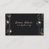 黒いキラキラ金ゴールドバルーン名刺 名刺 (正面)