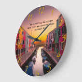 黒いキリスト教の信仰はナンバーズ6:26と交差する ラージ壁時計 (傾斜)