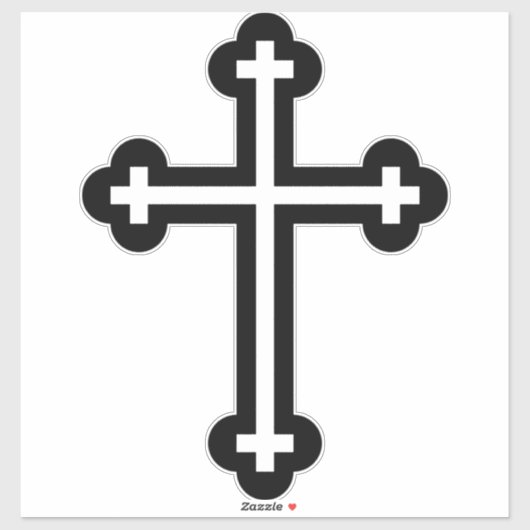 黒いキリスト教の十字架 シール (シート)