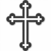 黒いキリスト教の十字架 シール (正面)