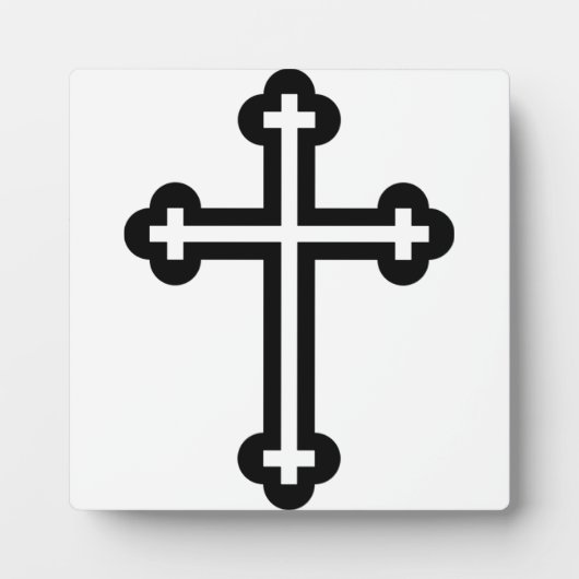 黒いキリスト教の十字架 フォトプラーク (正面)