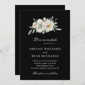 黒いキリスト教聖書の白いバラ結婚フローラ 招待状 (正面/裏面)