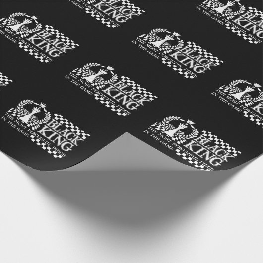 黒いキングチェス駒黒いアフリカ系アメリカ人男性 ラッピングペーパー (角)