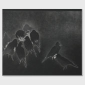 黒いギフトのラッ日本のプに墨を塗ったカラス ラッピングペーパー (フラット)