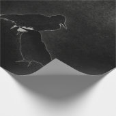 黒いギフトのラッ日本のプに墨を塗ったカラス ラッピングペーパー (角)