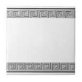 黒いギリシャのフリーズパターン タイル (正面)