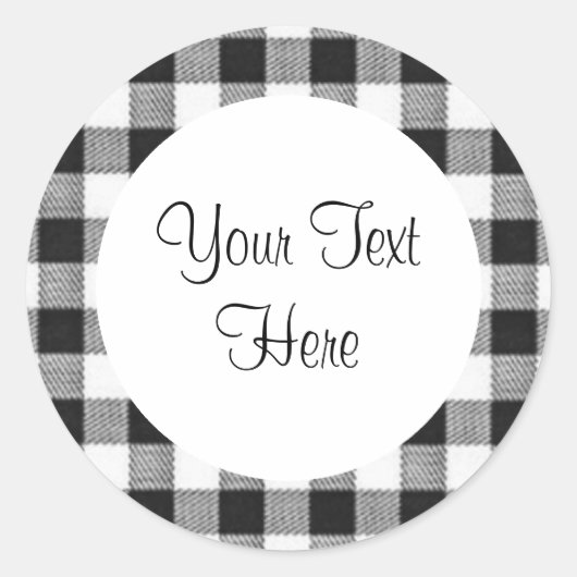 黒いギンガムシール ラウンドシール (正面)