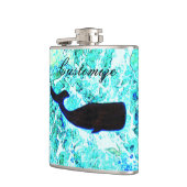 黒いクジラの水泳の青 フラスク (左)