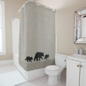 黒いクマとカッブシルエット シャワーカーテン (インサイチュ)