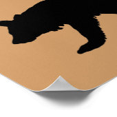 黒いクマとカッブシルエット ポスター (角)