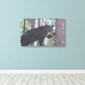 黒いクマのキャンバスのプリント キャンバスプリント (インサイチュ (ウッドフロア))