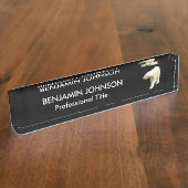 黒いクマの動物 デスクネームプレート (側面)