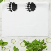 黒いクマの手のプリント キッチンタオル (折り畳み)