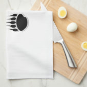 黒いクマの手のプリント キッチンタオル (四つ折り)