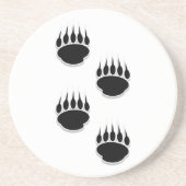 黒いクマの手のプリント コースター (正面)