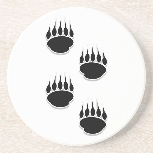 黒いクマの手のプリント コースター (正面)