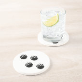 黒いクマの手のプリント コースター (側面)