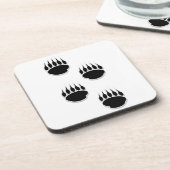 黒いクマの手のプリント コースター (左側)