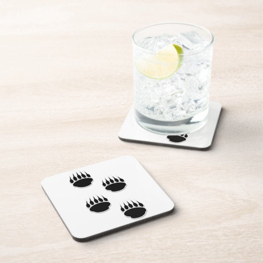 黒いクマの手のプリント コースター (右側)