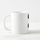 黒いクマの手のプリント コーヒーマグカップ (左)