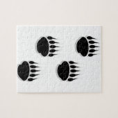 黒いクマの手のプリント ジグソーパズル (横)