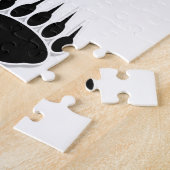 黒いクマの手のプリント ジグソーパズル (側面)