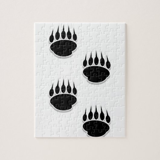 黒いクマの手のプリント ジグソーパズル (縦)