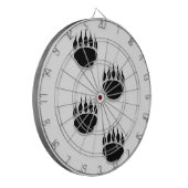 黒いクマの手のプリント ダーツボード (正面左)