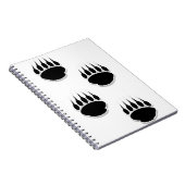 黒いクマの手のプリント ノートブック (右側)