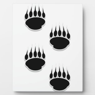 黒いクマの手のプリント フォトプラーク