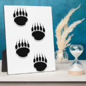 黒いクマの手のプリント フォトプラーク (側面)