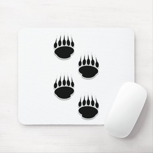 黒いクマの手のプリント マウスパッド (マウス)