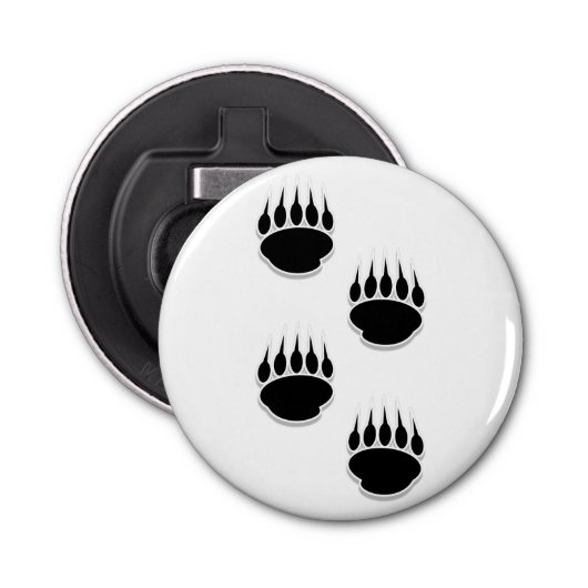 黒いクマの手のプリント 栓抜き (正面)