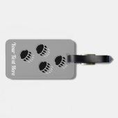 黒いクマの手プリントグレー ラゲッジタグ (裏面横)