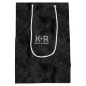 黒いクマの毛皮のテフェイククスチャ ミディアムペーパーバッグ (裏面)