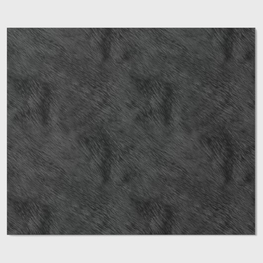 黒いクマの毛皮のテフェイククスチャ ラッピングペーパー (フラット)