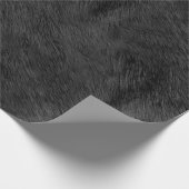 黒いクマの毛皮のテフェイククスチャ ラッピングペーパー (角)