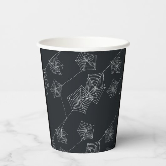 黒いクモの巣 紙コップ (裏面)