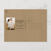 黒いクラフトミニマルラモダンイン結婚ズ 案内ポストカード (裏面)