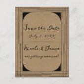 黒いクラフトミニマルラモダンイン結婚ズ 案内ポストカード (正面)